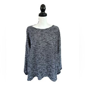 SALE Croft & Barrow Black & White Knit Sweater Cotton Blend Boatneck Autumn 3X